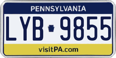 PA license plate LYB9855