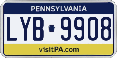 PA license plate LYB9908