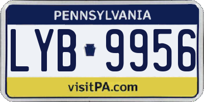 PA license plate LYB9956