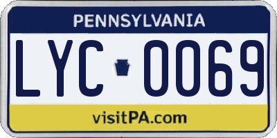 PA license plate LYC0069