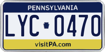 PA license plate LYC0470