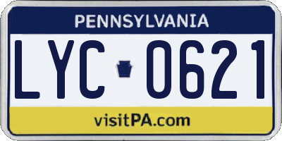 PA license plate LYC0621