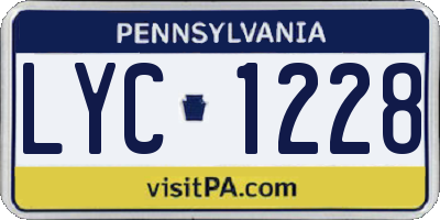 PA license plate LYC1228