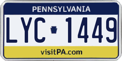 PA license plate LYC1449