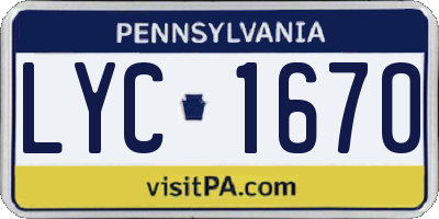 PA license plate LYC1670