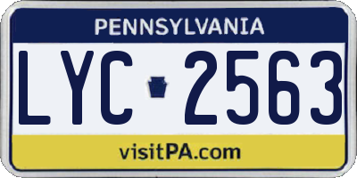 PA license plate LYC2563
