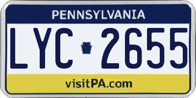 PA license plate LYC2655