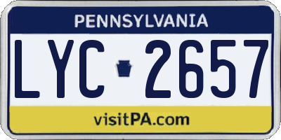 PA license plate LYC2657