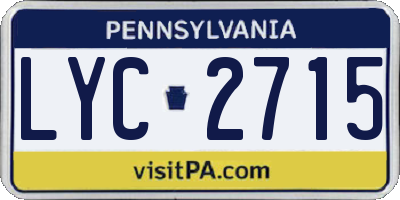 PA license plate LYC2715