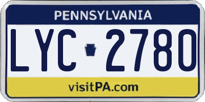 PA license plate LYC2780