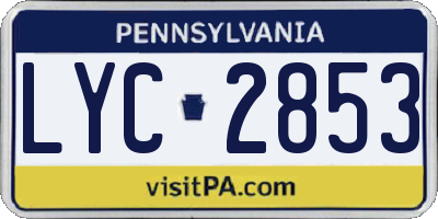 PA license plate LYC2853