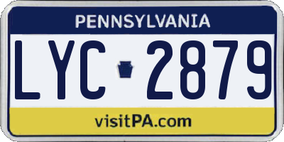 PA license plate LYC2879