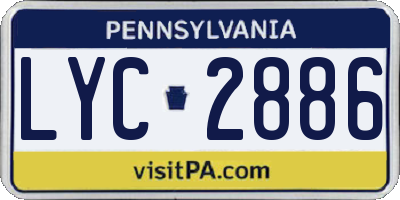 PA license plate LYC2886