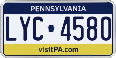 PA license plate LYC4580
