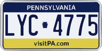PA license plate LYC4775
