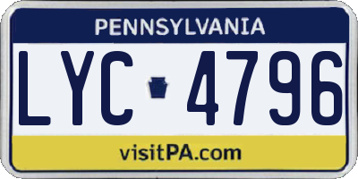 PA license plate LYC4796