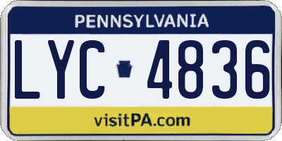 PA license plate LYC4836