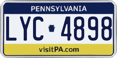 PA license plate LYC4898