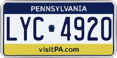 PA license plate LYC4920