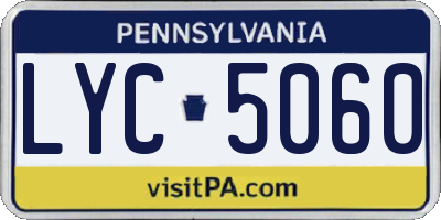 PA license plate LYC5060