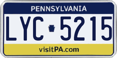 PA license plate LYC5215