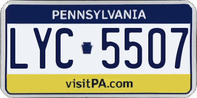 PA license plate LYC5507
