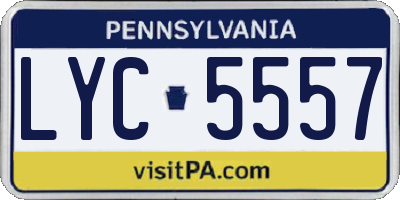 PA license plate LYC5557