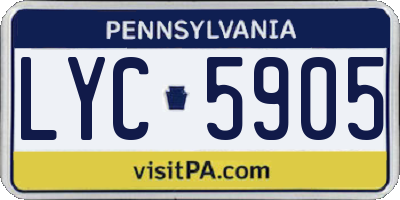 PA license plate LYC5905