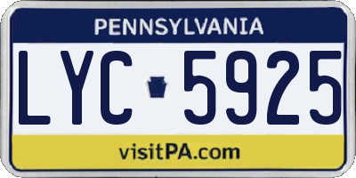 PA license plate LYC5925