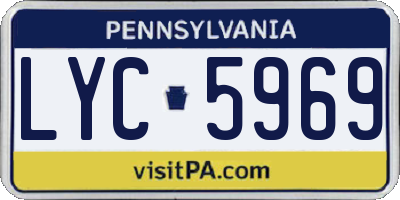 PA license plate LYC5969
