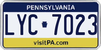PA license plate LYC7023