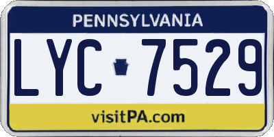 PA license plate LYC7529