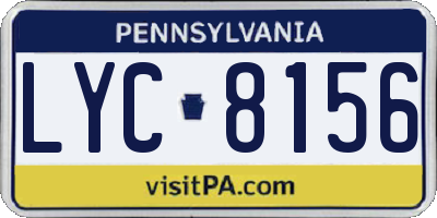 PA license plate LYC8156