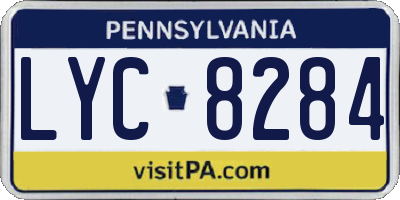 PA license plate LYC8284