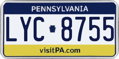 PA license plate LYC8755