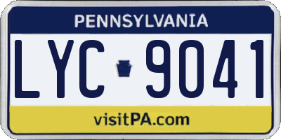 PA license plate LYC9041