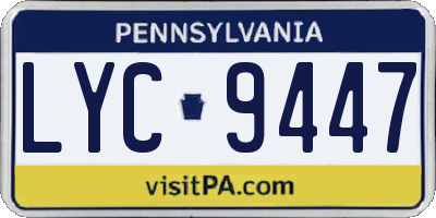 PA license plate LYC9447