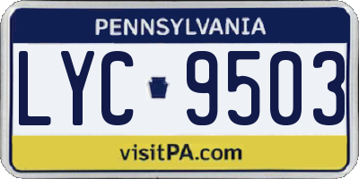 PA license plate LYC9503