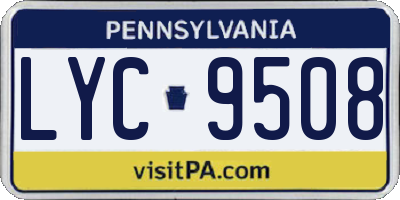 PA license plate LYC9508