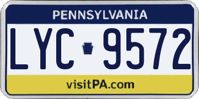 PA license plate LYC9572