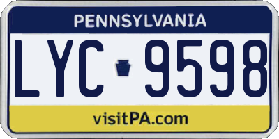PA license plate LYC9598