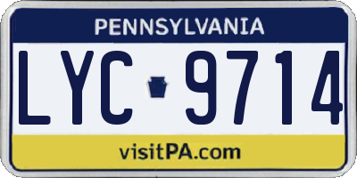 PA license plate LYC9714
