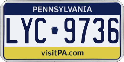 PA license plate LYC9736