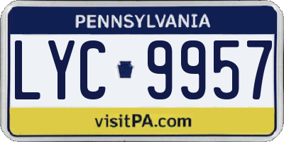 PA license plate LYC9957