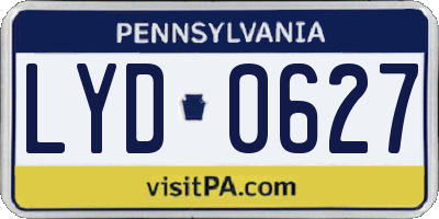 PA license plate LYD0627