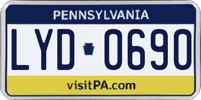 PA license plate LYD0690