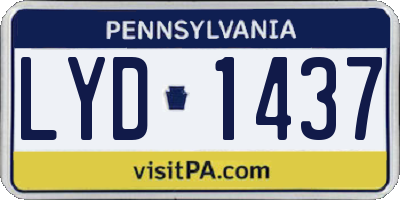PA license plate LYD1437