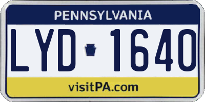 PA license plate LYD1640