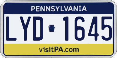 PA license plate LYD1645