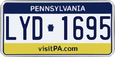 PA license plate LYD1695